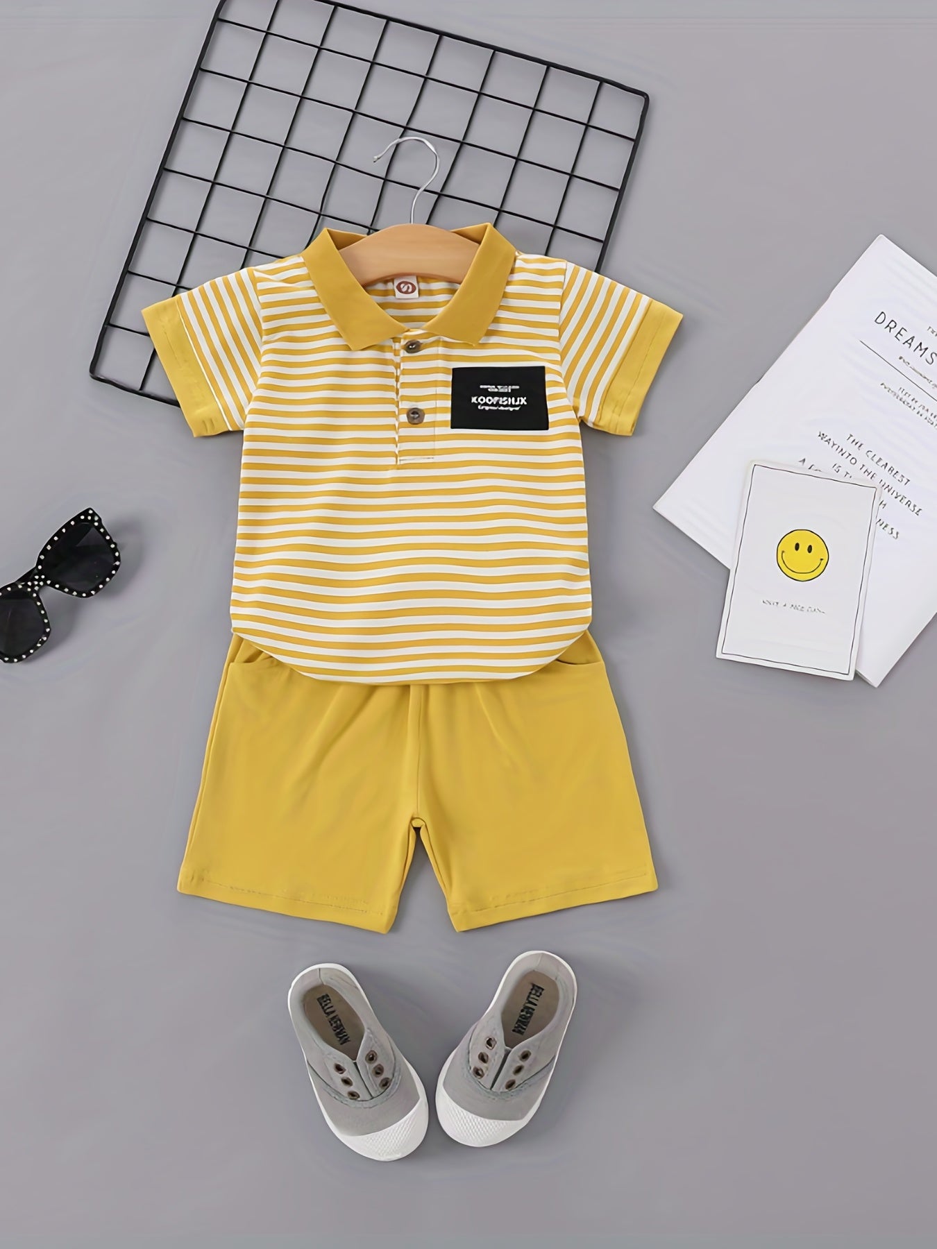 2pc Little Boy Cotton Polo Shirt & Shorts Set