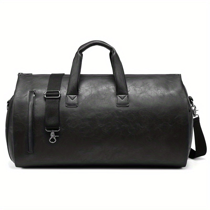 PU Leather Garment Bag For Travel Carry On Suit Carrier Storage Bag