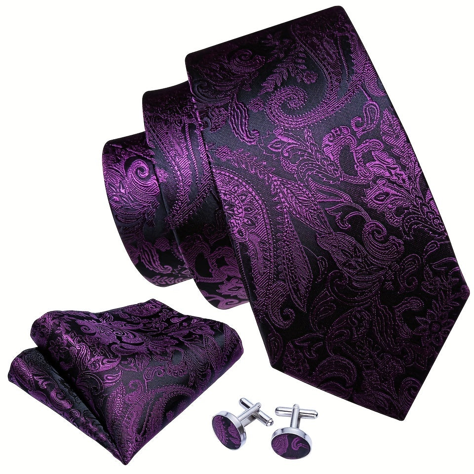 Men's Jacquard Tie & Accessories Set for Party Wedding