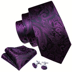 Men's Jacquard Tie & Accessories Set for Party Wedding