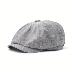 Linen Adjustable Newsboy Cap for Men's Dad Spring Autumn