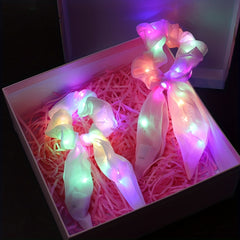 LED Luminous Hair Bands Scrunchies Women Headwear Hair Rope Wrist Band