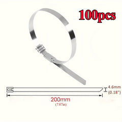 100pcs 304 Stainless Steel Zip Ties Multifunctional Heavy Duty Cable Ties