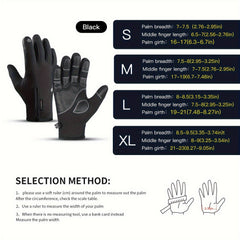 Men's Thickened Plus Velvet Waterproof Outdoor Riding Gloves Touch Screen