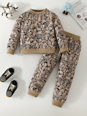 Toddler Baby Spring Animal Set Long-sleeved Sweatshirt & Pants 2pcs
