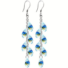 Colorful CZ Water Drop Hook Earrings For Girls