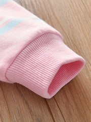 Girls' Striped Graph Print Longline Sweatshirt Pullover