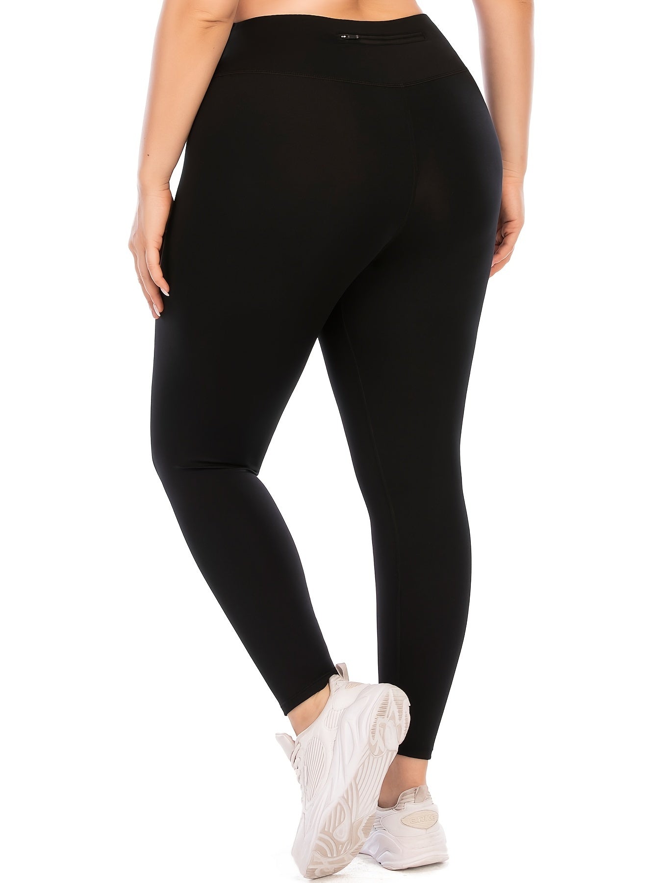 Solid Plus Size Yoga Leggings with Pocket