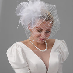 Ivory Bridal Feathers Fascinator