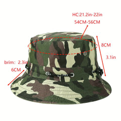 Camouflage Print Bucket Hat Reversible Lightweight Sun Hat