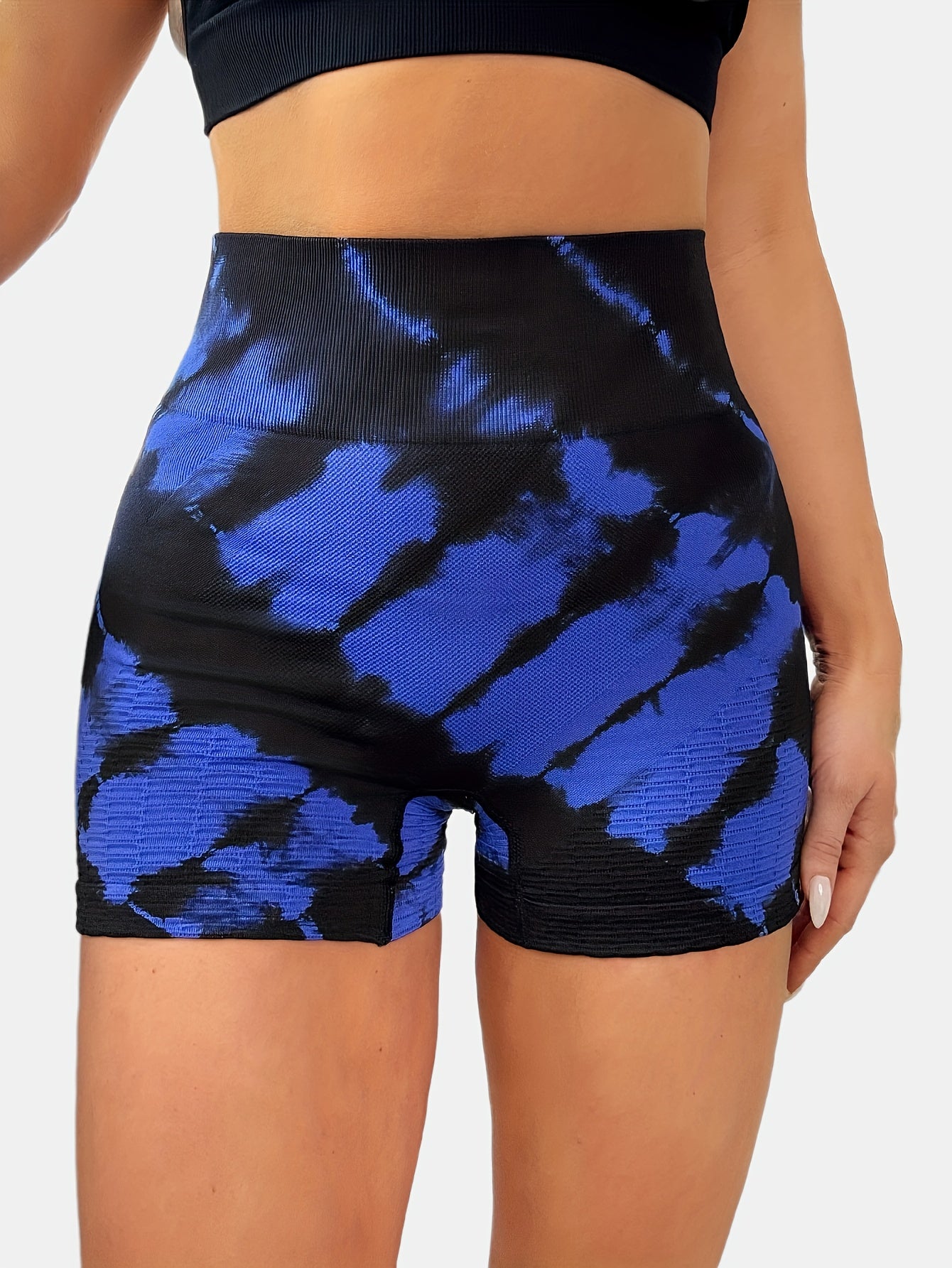Tie Dye High Waist Sports Skinny Shorts - Butt Lifting