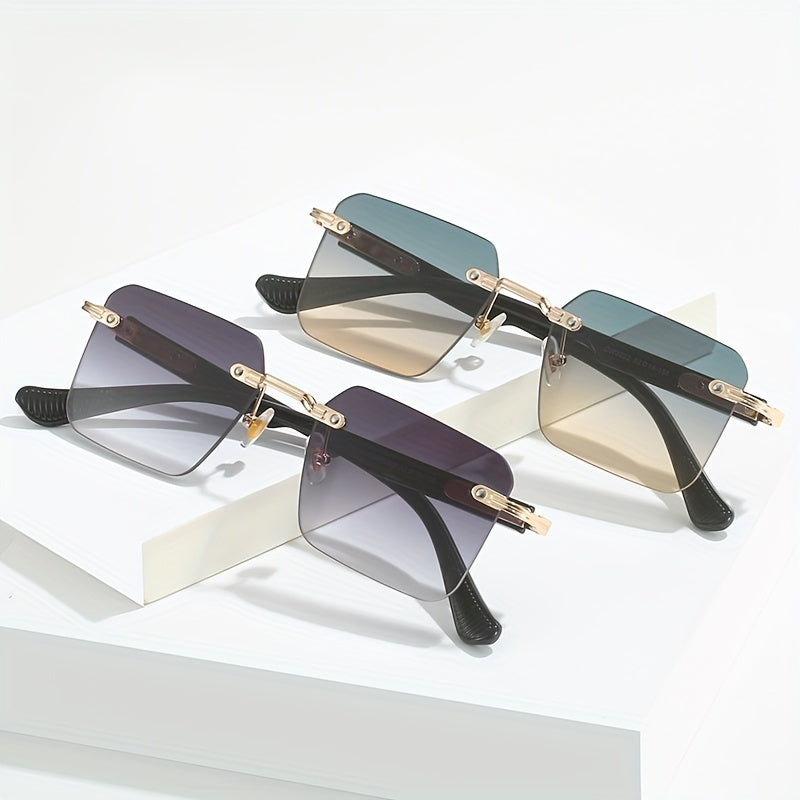 Men's Rimless Sunglasses UV Protection for Sports