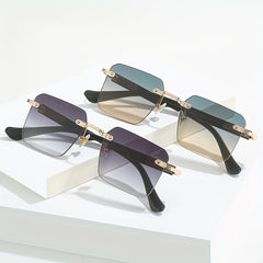 Men's Rimless Sunglasses UV Protection for Sports