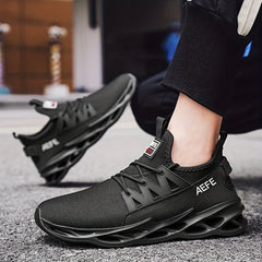 Men's Breathable Lace Up Blade Sneakers Outdoor Walking Shoes