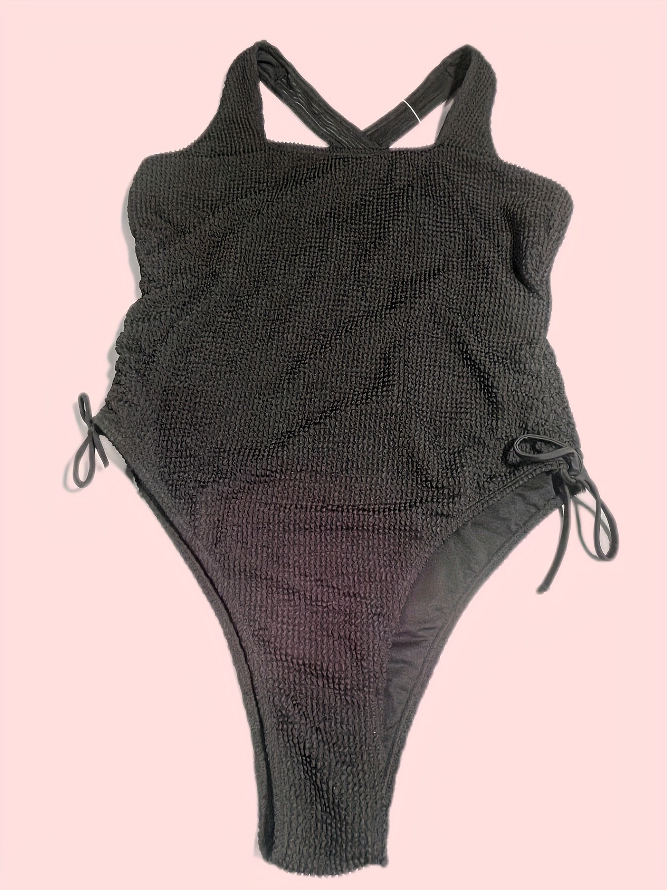Sexy One Piece Swimsuit Ruched Crisscross Back
