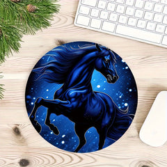 Cartoon Horse Pattern Round Mouse Pad for Office Computers Laptop