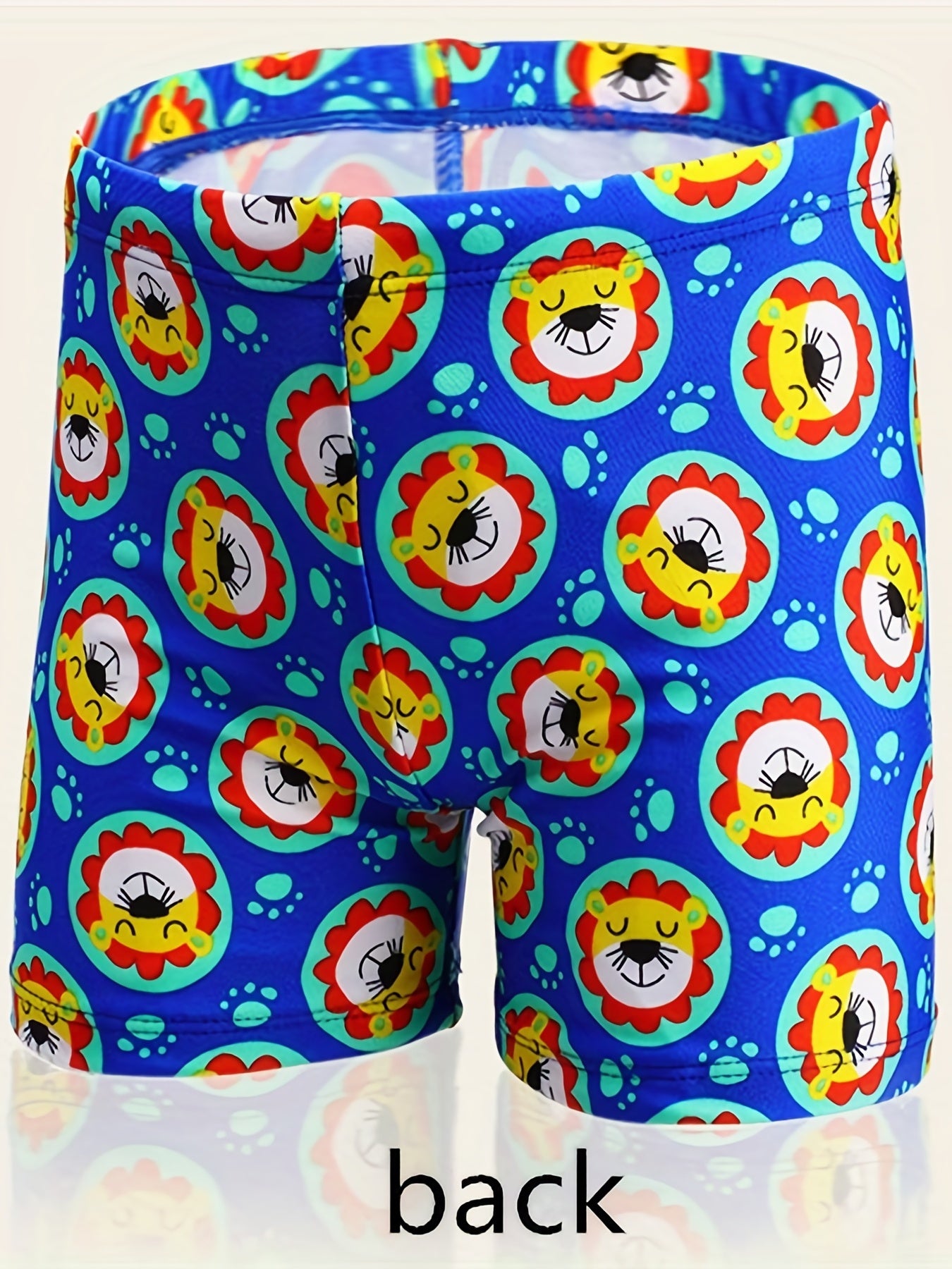 Boys Lion Head Swim Trunks & Cap Quick Drying for Beach Vacation Bath
