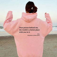 Letter Print Hoodies Long Sleeve Casual Sweatshirt For Winter & Fall