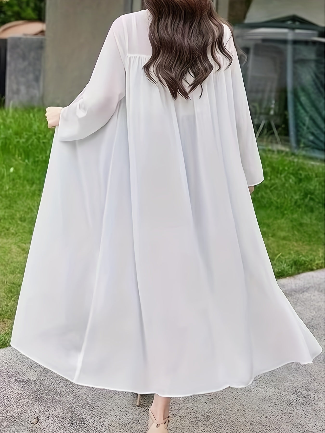Chiffon Cover Up Cardigan Long Sleeve Sheer Beach Cover Up