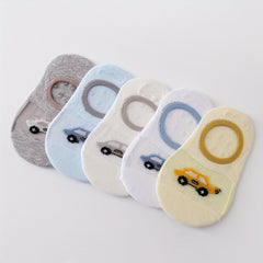 5pairs Cartoon Mesh Stitching Socks for Newborn Baby Boys And Girls