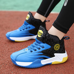 Boy's High Top Basketball Shoes Colour Block Non Slip Sneakers