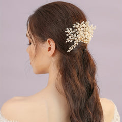 Boho Wedding Hair Vine Flower Clip with Pearls