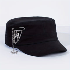 Butterfly Brooch Baseball Cap Solid Flat Hat Y2K Sun Hats Women