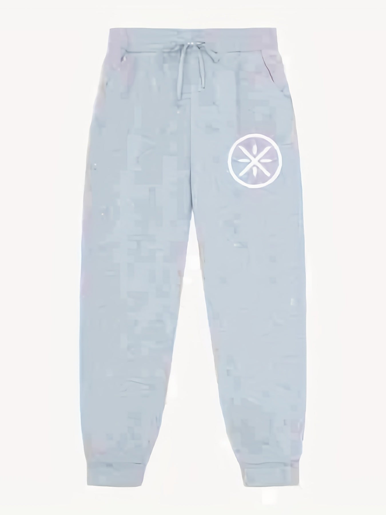 Symbol Pattern Print Men's Pants Drawstring Comfy Active Stretch Trousers