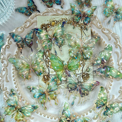 20pcs Butterfly Decorative PET Stickers Retro Diy Handbook Material