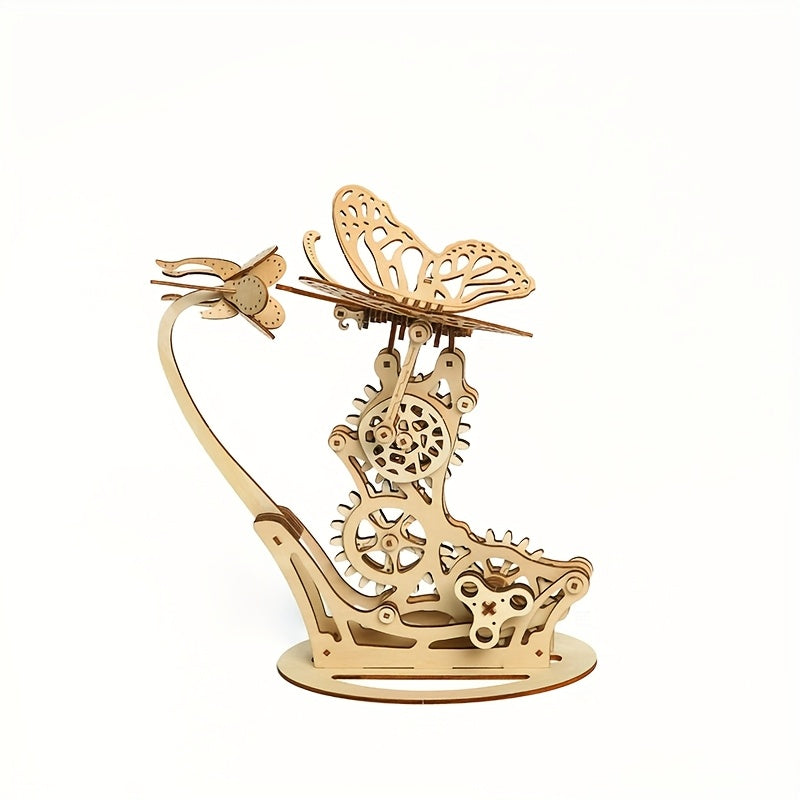 3D Puzzle Mechanical Butterfly Ornament Wooden Toy