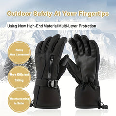 Men's Waterproof Ski Gloves Windproof Touch Screen Warm Gloves