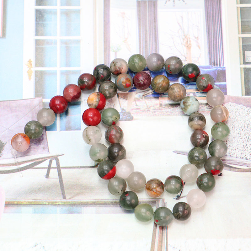 25pcs African Blood Stone Beads 8mm DIY Handcraft