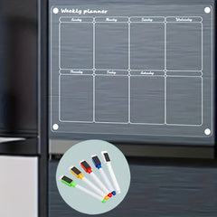 Acrylic Magnetic Weekly Calendar For Fridge Clear