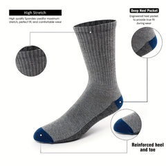 ACEFINE 12-Pair Men's Crew Socks Breathable Athletic Casual Block Socks