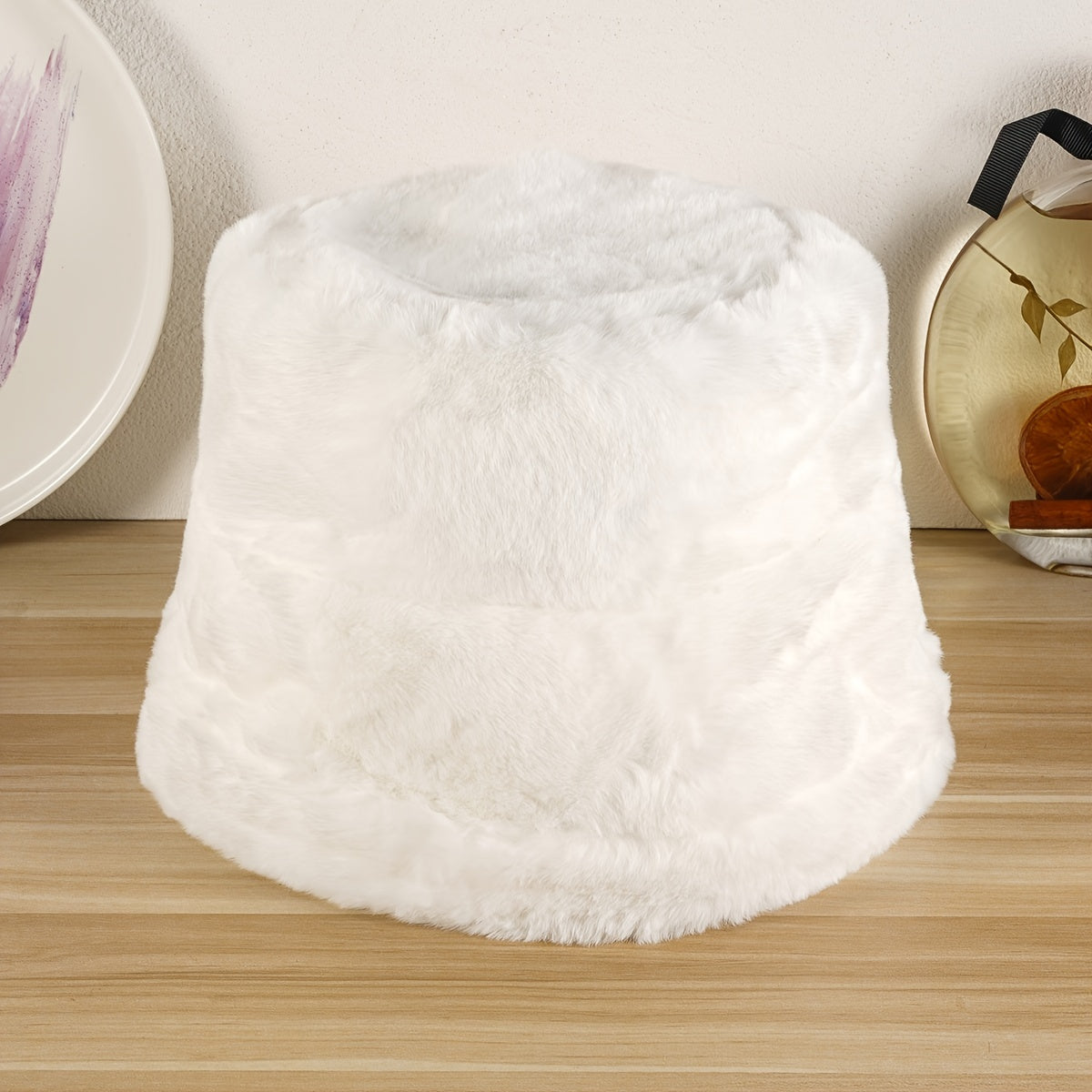 Winter Fur Bucket Hat Soft Fluffy Warm Fleece Fisherman Cap