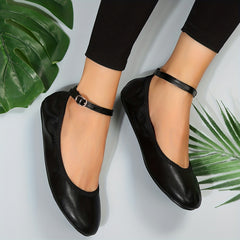 Women's Ballet Shoes Casual Strap Flat Lightweight Faux Leather Shoes