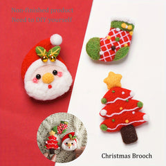 Wool Needle Felting Kit Christmas Brooch Series DIY Art Craft