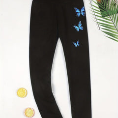 Butterfly Graphic High Waist Yoga Leggings for Outwear