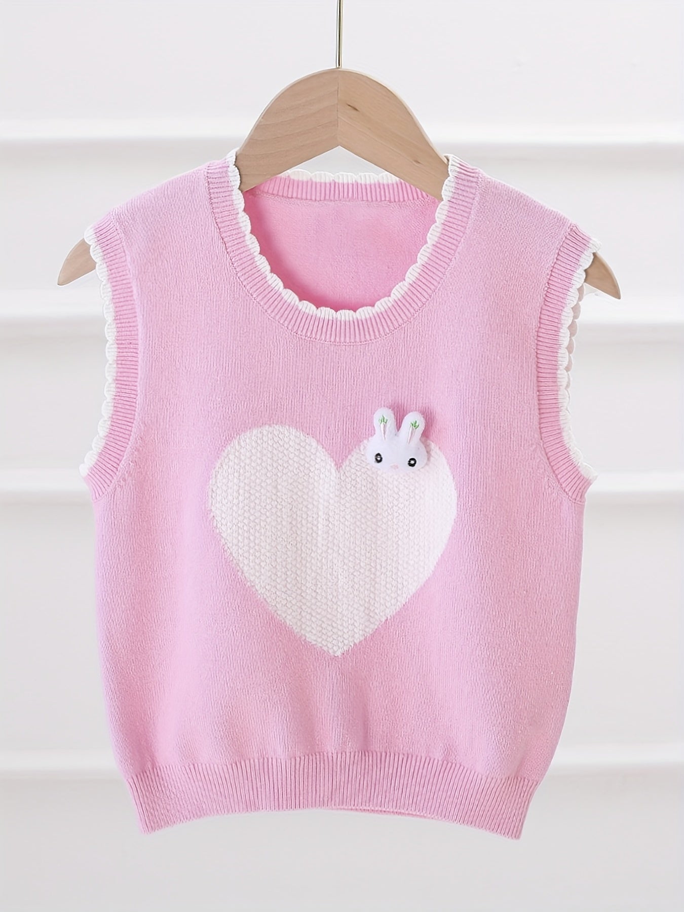 Kids Crew Neck Embroidered Sweater Vest - Various Colors