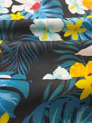 Tropical Flowers & Leaves Print Drawstring Shorts Men's Lounge Shorts