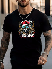Men's Dog Pattern Shirt Casual Crew Neck Tee Top
