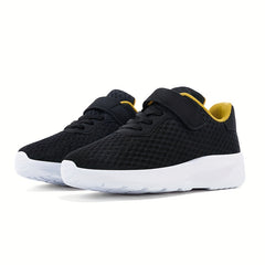 Kid's Mesh Running Shoes Hook Loop Fastener Breathable Shock Absorption Sneakers