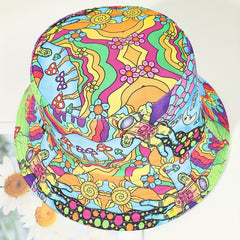 Y2K Reversible Mushroom Print Bucket Hat for Women Men