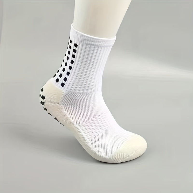 3 Pairs Non slip Football Socks Men's Mid Tube Training Socks