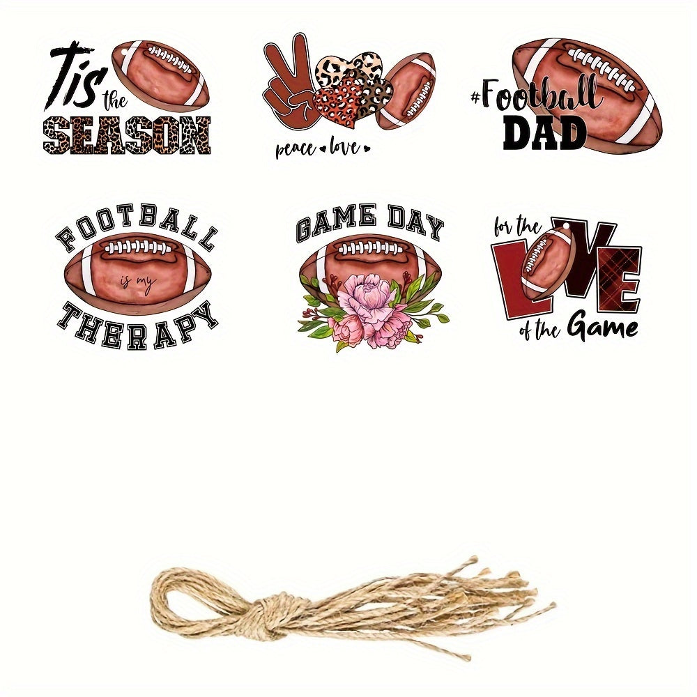 6pcs Football Ornaments For Football Coach Gift School Football Team Ornament