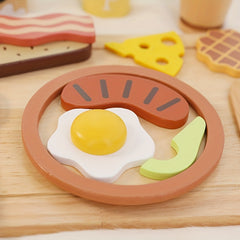 15pcs Wooden Toy Kitchen Food Set for Kids 3-6 Years