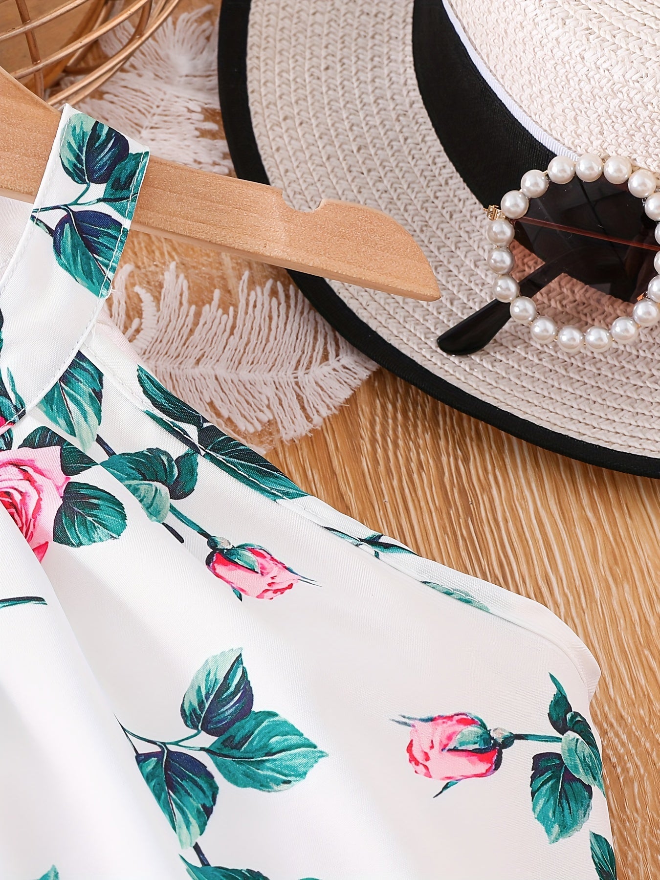 Toddler Girls Floral Halter Top & Shorts Set Summer Clothes