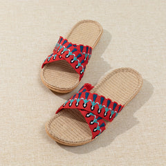 Women's Criss Cross Straps Sandals Lightweight Linen Sole Shoes