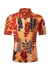 Men's Floral Hawaii Style Shirt Short Sleeve Button Up