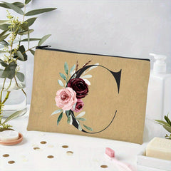Floral Print Cosmetic Bag Bridesmaid Makeup Case Organizer